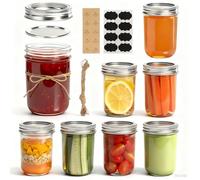 ComSaf Glass Jars with Lids 250ml/8oz - 8 Pack, Regular Mouth Mason Jar, Glass Canning Jar, Pickling Jars for Spice, Jam, Preserving, Overnight Oats, Food Storage, Housewarming Gift