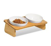ComSaf Raised Cat Bowl with Stand, Melamine Elevated Cat Food Bowl, 15° Tilted Cat Water Bowl Set, 2 Pack of Feeding Dishes For Cats and Puppy, Protect Pet's Spine, Whisker Stress Free Anti Vomiting