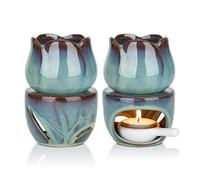 ComSaf Wax Melt Burners Essential Oil Burner Set of 2, Aromatherapy Aroma Burner Ceramic Oil Candle Diffuser Tealight Tart Wax Burner Home Bedroom Decor Christmas Housewarming Gift