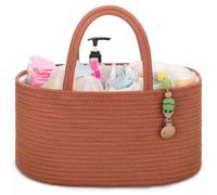 COMSE Baby Nappy Caddy Organizer, Nappy Basket, Car Diaper Change Organizer, Portable Tote Bag with Divider, Baby Shower Gifts Newborn Essentials Registry Must Have