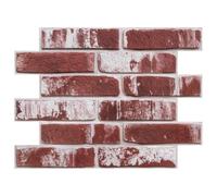 COMSTICKC 3D Faux Brick Wall Panel Self Adhesive Wallpaper, Washed Red