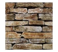COMSTICKC 3D Faux Stone Wall Panels Peel and Stick, 10 Pcs 12"X12" Lightweight Thin PVC Decorative Tiles Self Adhesive Fake Brick for DIY Wall Decor,Paintable,Waterproof, Dark Brown