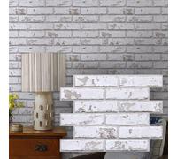 COMSTICKC 3D White Brick Wall Panel Self Adhesive Wall Stickers Wallpaper | 10 Sheets 15.7" x 11.8", Lightweight Thin PVC 3D Peel and Stick Fake Brick Wall Covering for DIY Wall Decor