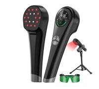 COMSYNC Handheld Red Light Therapy Device with Stand, Near Infrared Light Pulse Therapy Device for Body Face, Cold Laser Therapy Device for Joints and Muscle Pain (4 * 808nm + 14 * 650nm)