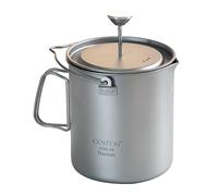 COMTAI Titanium French Press Pot 1000mL/35 fl ozCoffee Maker Camping with Lid and Filter Titanium French Press Cup Backpacking for Outdoor Hiking Camp (1000ml)