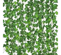 Comtelek 252 FT Artificial Ivy 36 Pack Ivy Vine Garland Ivy Leaves Greenery Garlands Clip Hanging Fake Leaf Plants Faux Green Flowers Decor Home Kitchen Garden Office Wedding Wall