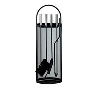 Comtempo Arc 4PC Black Powder Coated Steel Companion Set with Stainless Steel Handles - 67cm / 26.5" Height.