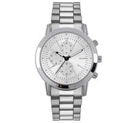 COMTEX Men's Chronograph decarate Watch, Silver Stainless Steel Band, White Dial, Analogue Display