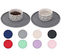 COMTIM Dog Cat Food Bowl Mat - 2 Pack Silicone Pet Feeding Mats Waterproof Dog Food Mat Cat Water Mats Eating Tray, Non-Slip Pet Placemat with Lip for Messy Drinkers to Protect Floor,Dark Grey 11"×11"