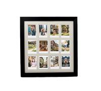 Comtraker Polaroid Picture Frame Collage for 2x3 Instax Mini Film - 12 Openings, Black Photo Wall Display (black, 13.85×12.6)