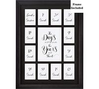 Comtraker School Year Picture Frame K-12 Collage Photo Graduation Black Solid Wood Frames for Wall Hanging and Table Top Display 13 Openings White k-12 Picture Frame Kindergarten to 12th Grade High