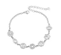 COMTRUDE 7 Chakra Bracelet for Women Fashion Exquisite Aura Healing Anklets Yoga Energy Jewelry Birthday Gifts Meditation Spirit Jewelry, cm, Stainless Steel, no gemstone