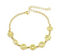COMTRUDE 7 Chakra Bracelet for Women Fashion Exquisite Aura Healing Anklets Yoga Energy Jewelry Birthday Gifts Meditation Spirit Jewelry, cm, Stainless Steel, no gemstone