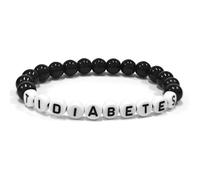 COMTRUDE Medical Alert Bracelets for Women Medic ID Bracelet for Men Personalized Charm Jewelry Tag Obsidian Beaded Acrylic Bracelet Gift for Men Accessories, 1, No Metal Type, no gemstone