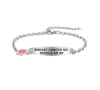 COMTRUDE Medical Bracelet Alert ID Red Universal Women and Men Adjustable Personalized Bracelet Fashion chain, 17cm, Stainless Steel, no gemstone