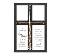 comurdyo A Cord of Three Strands Wedding Ceremony Cross Sign Wall Decor 15"X10" Unity Braid Art Ecclesiastes 4:12 for Couple Christian Marriage Prayer (Black)