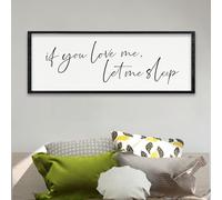 comurdyo If You Love Me Let Me Sleep Wall Art Decor 32"×12" Bedroom Above Bed Sign Large Wood Framed Wall Hanging (Black)