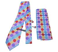COMVIP Men Polka Dot Business Necktie Handkerchief Cufflinks Set 6pcs Multicolor