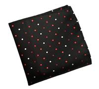 COMVIP Men's Polka Dot Polyester Suit Pocket Square Handkerchief Hanky Black