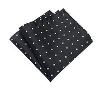 COMVIP Men's Polka Dot Polyester Suit Pocket Square Handkerchief Hanky Black