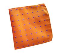 COMVIP Men's Polka Dot Polyester Suit Pocket Square Handkerchief Hanky Orange