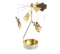 COMVIP Metal Rotary Spinning Tea Light Holder Home Carousel Candle Decoration L: Gold Angel