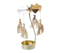 COMVIP Metal Rotary Spinning Tea Light Holder Home Carousel Candle Decoration W: Gold Princess