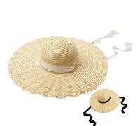 COMVIP Retro Extra Wide Brim Straw Hat Sun Hats Summer Beach Cap for Ladies and Girls