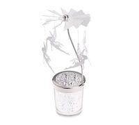 COMVIP Rotating Spinning Carousel Tea Light Candle Holder with Star Cup Decoration I: Silver Fairy