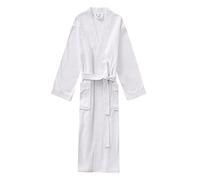 COMVIP Soft Cotton Terry Towel Kimono Robe, Couples Unisex, Spa Hotel Pool Bathrobe, Nightwear Dressing Gown White for Women M