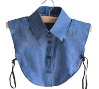 COMVIP Women's Fake Collar Detachable Dickey Blouse Half Shirts Collar Blue