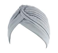 COMVIP Womens Twisted Pleated Stretchable Swim Bathing Turban Cap Light Grey