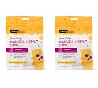 Comvita Kids Soothing Manuka Honey Pops x 2 Pack | UMF 10+ Manuka Honey Lollipops with Vitamin C & Propolis | Lemon & Honey Flavour | Individually Wrapped | for Children 3+