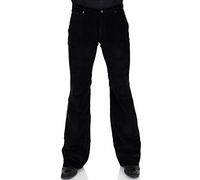 Comycom Black Men's Bootcut Corduroy Trousers - Dark Flared Jeans for Men in 70s Vintage Style, black, 30 W/34 L