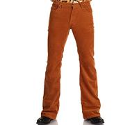 Comycom Men's Corduroy Bootcut Trousers Medium Brown - Men's Corduroy Trousers in Retro Style, 70s Brown Cord Jeans, Corduroy Flared Jeans, brown, 36 W/34 L
