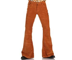 Comycom Men's Corduroy Flared Trousers Fawn, brown, 33 W/32 L