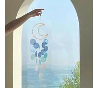 COMZPLIFE Seashell Hanging Mobile, Blue Handmade Wind Chimes, Hanging Display for Bedroom
