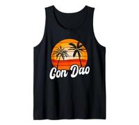 Con Dao Retro Sunset Design Vietnamese Beach Tank Top