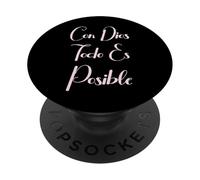 Con Dios Todo Es Posible Christian Bible Mujer Amor Spanish PopSockets Adhesive PopGrip