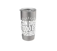 Con Dios Todo ES Posible Christian Espanol Religion Faith Stainless Steel Insulated Tumbler