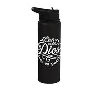 Con Dios Todo ES Posible Christian Espanol Scripture Faith Stainless Steel Insulated Water Bottle