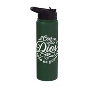 Con Dios Todo ES Posible Christian Espanol Scripture Faith Stainless Steel Insulated Water Bottle