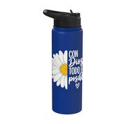 Con Dios Todo ES Posible Christian Spanish Daisy Flower God Stainless Steel Insulated Water Bottle