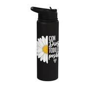 Con Dios Todo ES Posible Christian Spanish Daisy Flower God Stainless Steel Insulated Water Bottle