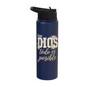 Con Dios Todo ES Posible Christian Spanish Faith Scripture Stainless Steel Insulated Water Bottle