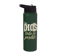 Con Dios Todo ES Posible Christian Spanish Faith Scripture Stainless Steel Insulated Water Bottle