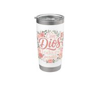 Con Dios Todo ES Posible Floral Christian Spanish Religious Stainless Steel Insulated Tumbler