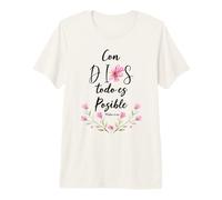 Con Dios Todo ES Posible Shirt Christian Spanish for Womens Premium T-Shirt
