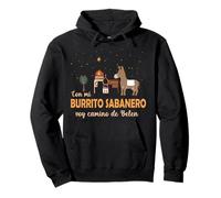 Con mi burrito sabanero Funny Spanish Feliz Navidad Pullover Hoodie