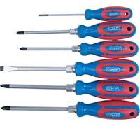 CON:P CP311208 Screwdriver Set, Silver/Blue/Red, Set of 6 Piece
